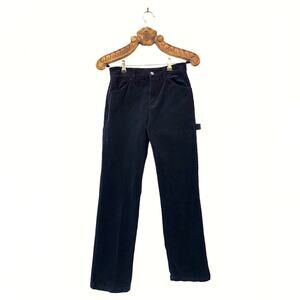 Brandy Melville Pants Corduroy Carpenter Straight Wide Leg Black High Rise